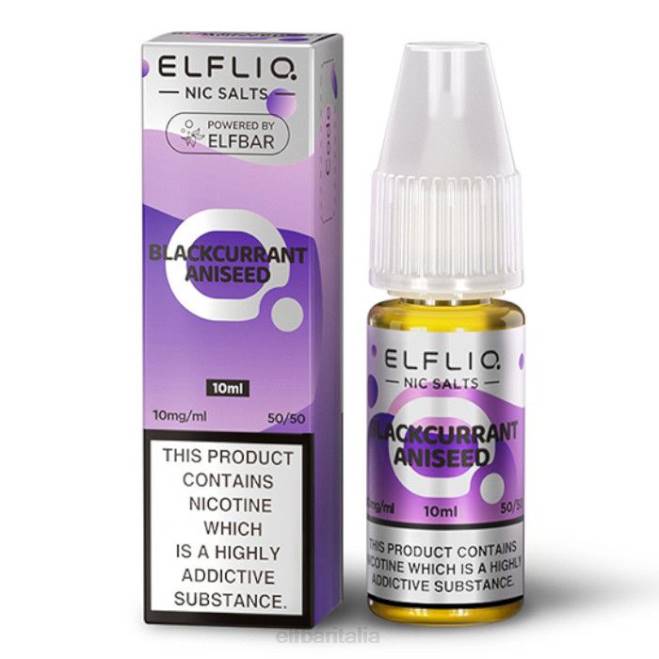 elfbar elfliq sali di nic - ribes nero anice - 10ml-10 mg/ml VZT0177