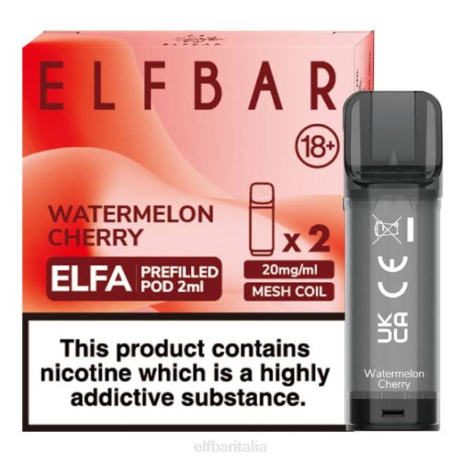 elfbar elfa capsula preriempita - 2 ml - 20 mg (confezione da 2) VZT0121 ciliegia di anguria