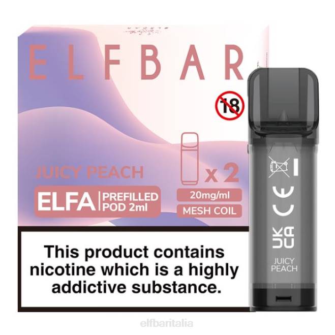 elfbar elfa capsula preriempita - 2 ml - 20 mg (confezione da 2) VZT0125 pesca succosa