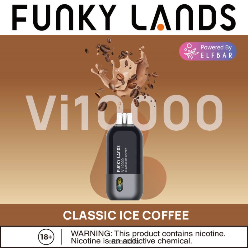 ELFBAR Funky Lands serie ghiacciata Vape usa e getta dal sapore migliore Vi10000 classico caffè freddo FNP8L155