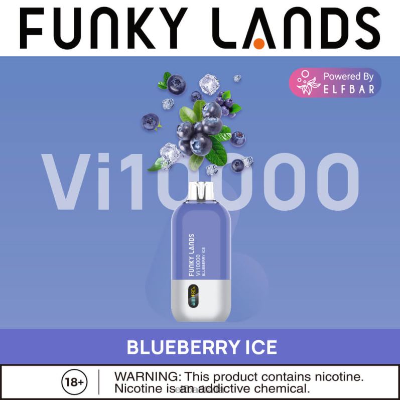 ELFBAR Funky Lands serie ghiacciata Vape usa e getta dal sapore migliore Vi10000 ghiaccio al mirtillo FNP8L151