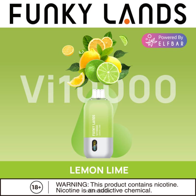 ELFBAR Funky Lands serie ghiacciata Vape usa e getta dal sapore migliore Vi10000 limone lime FNP8L153