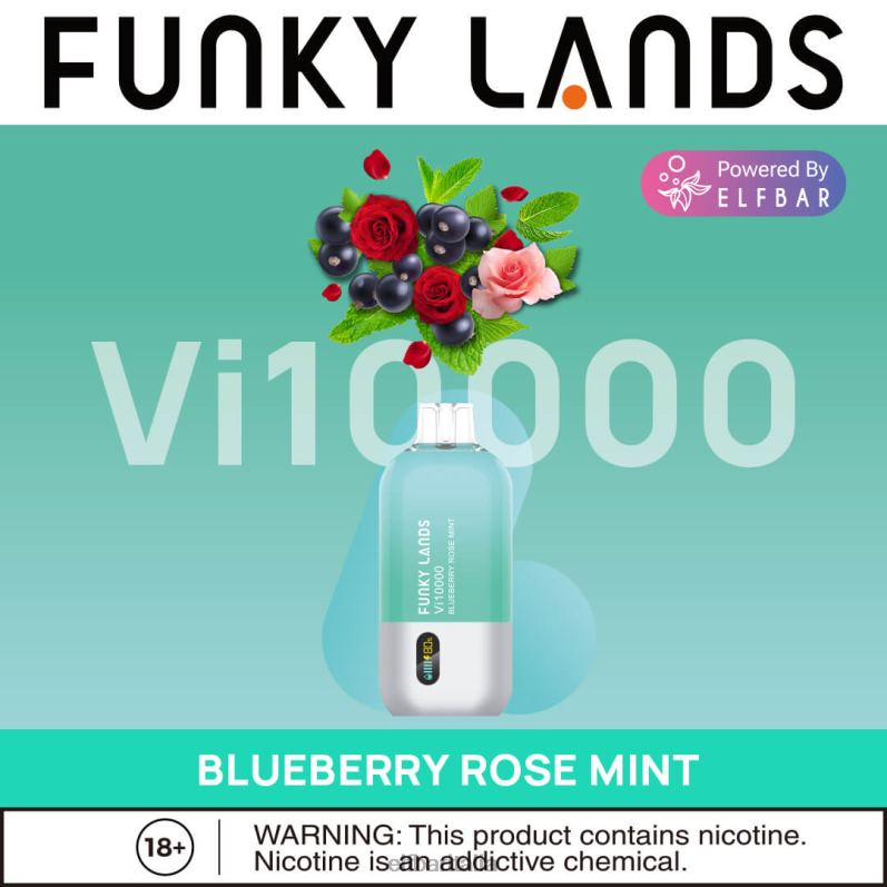 ELFBAR Funky Lands vaporizzatore usa e getta vi10000 sbuffi menta rosa mirtillo FNP8L163