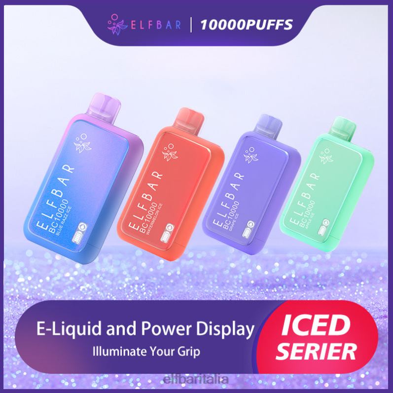 ELFBAR miglior sapore di vape usa e getta serie bc10000 ice ghiaccio blu razz FNP8L1