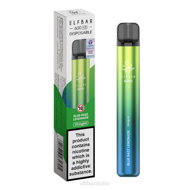 Vape usa e getta elfbar 600v2 - 20 mg VZT013 limonata blu razz